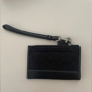 Coach Mini Skinny ID Case Black Wallet Wristlet